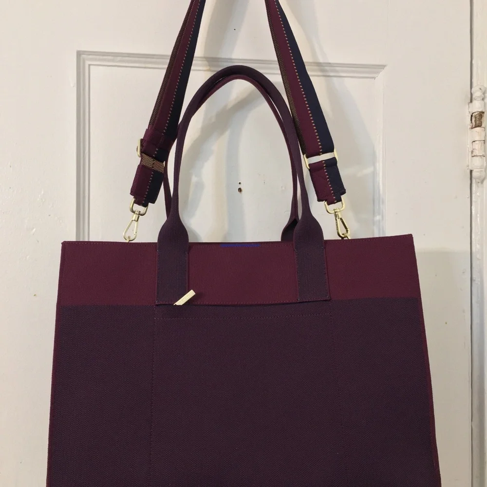 Rothy’s The Classic Tote Dark Aubergine Laptop Work Travel Shoulder Bag - Picture 1 of 16